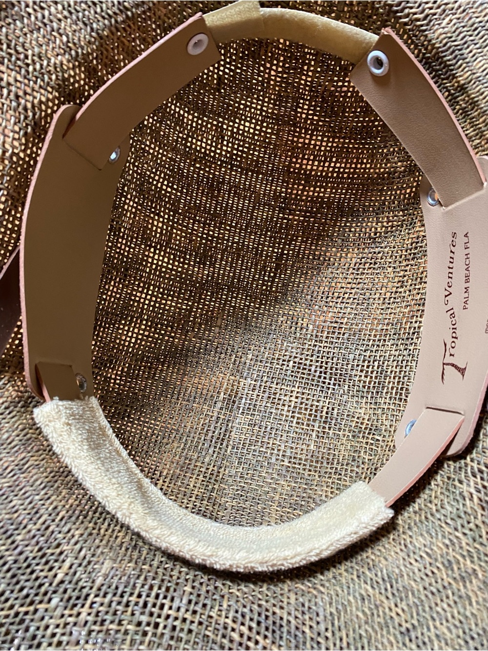 Tropical Ventures Palm Beach Florida Woven Straw Pith Safari hat/helmet - Picture 5 of 9